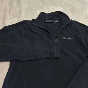 Marmot Fleece Pullover Mens Medium Black Quarter Zip Outdoor hiking camping